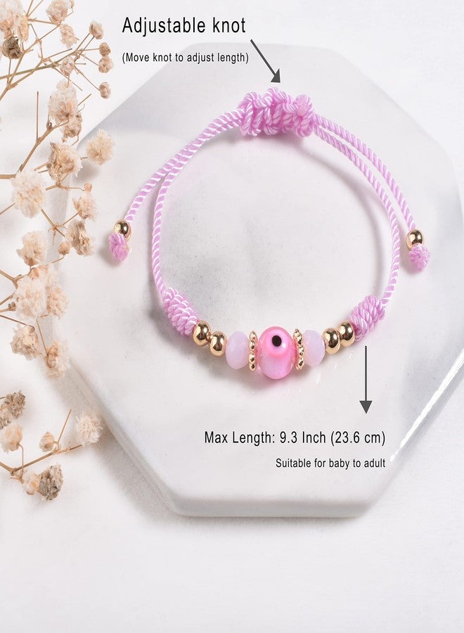 chorfla Evil Eye Bracelet For Women Teen Protection Bracelet Pink Knot Bracelet Ojo Anklet Gift String Rope Thread For Daughter Niece Granddaughter Friend Bff Good Luck Christmas - Image 5